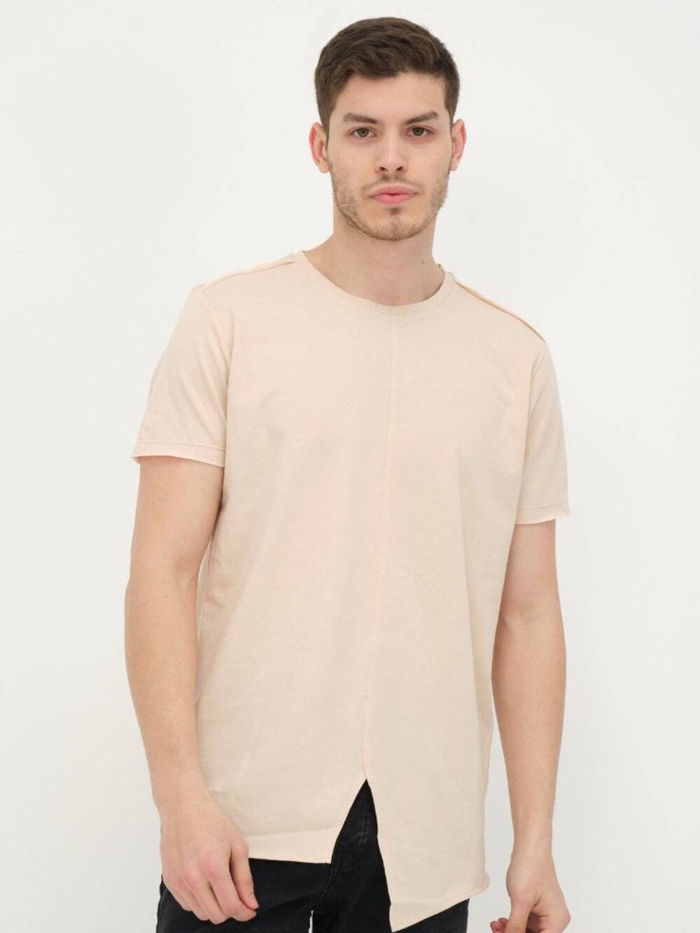 Ron Tomson Peach Slit Bottom Tee